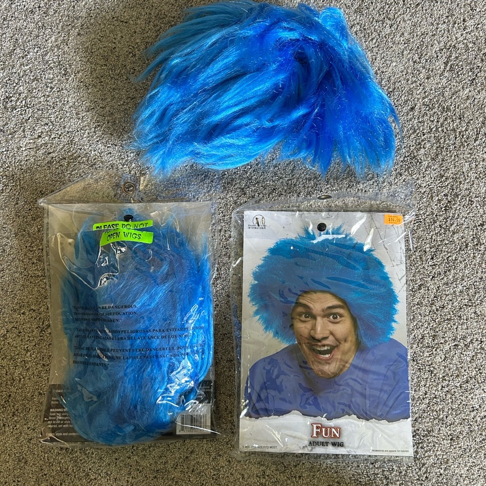 Blue Wig Kids Costume